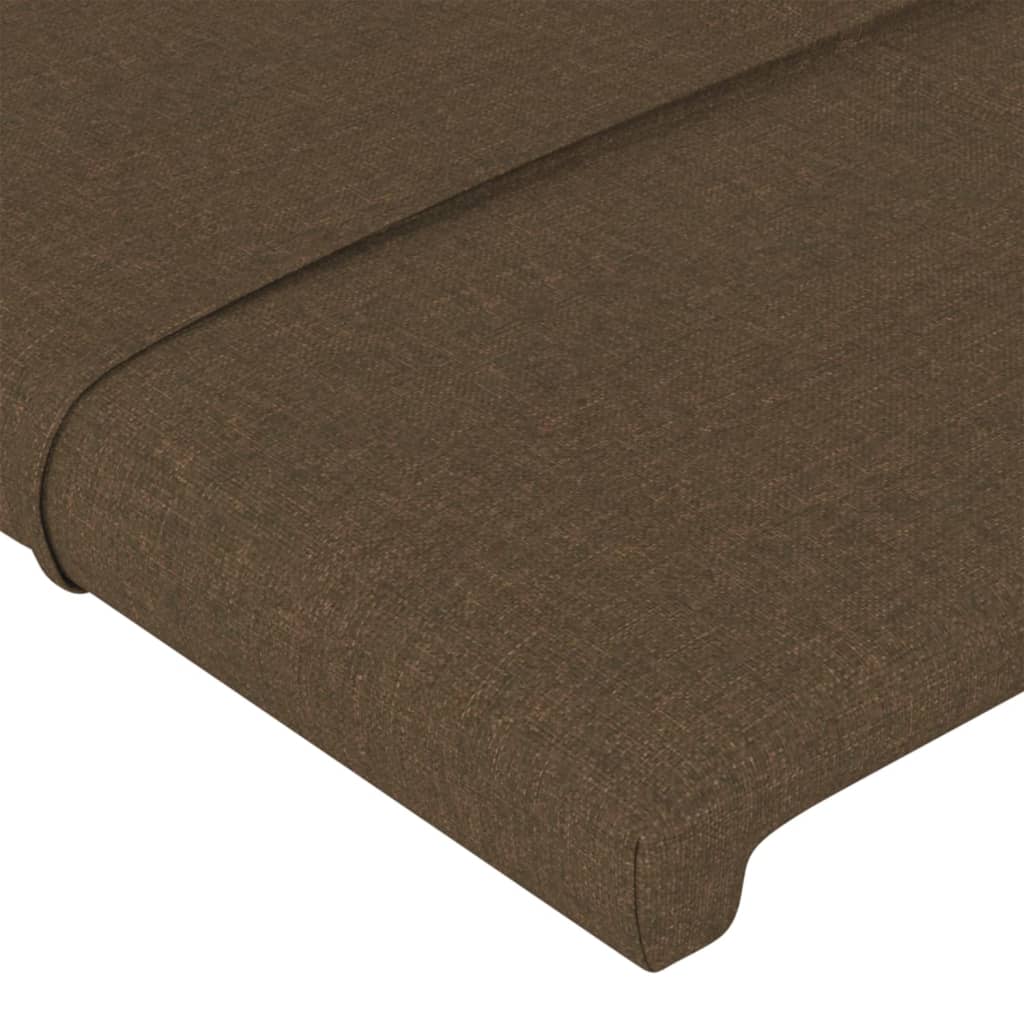 Cabeceira com luzes LED tecido marrom escuro 100x5x118/128 cm - COMFORTXL - 5