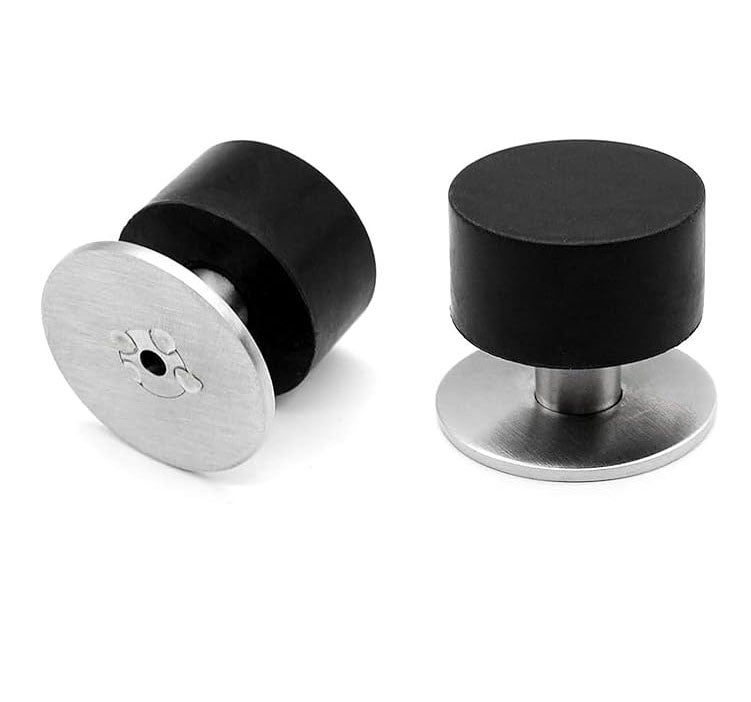 2-częściowy ogranicznik do drzwi podłogowy, mocny i praktyczny, chroniący drzwi i ścianę, ze śrubami i klejem