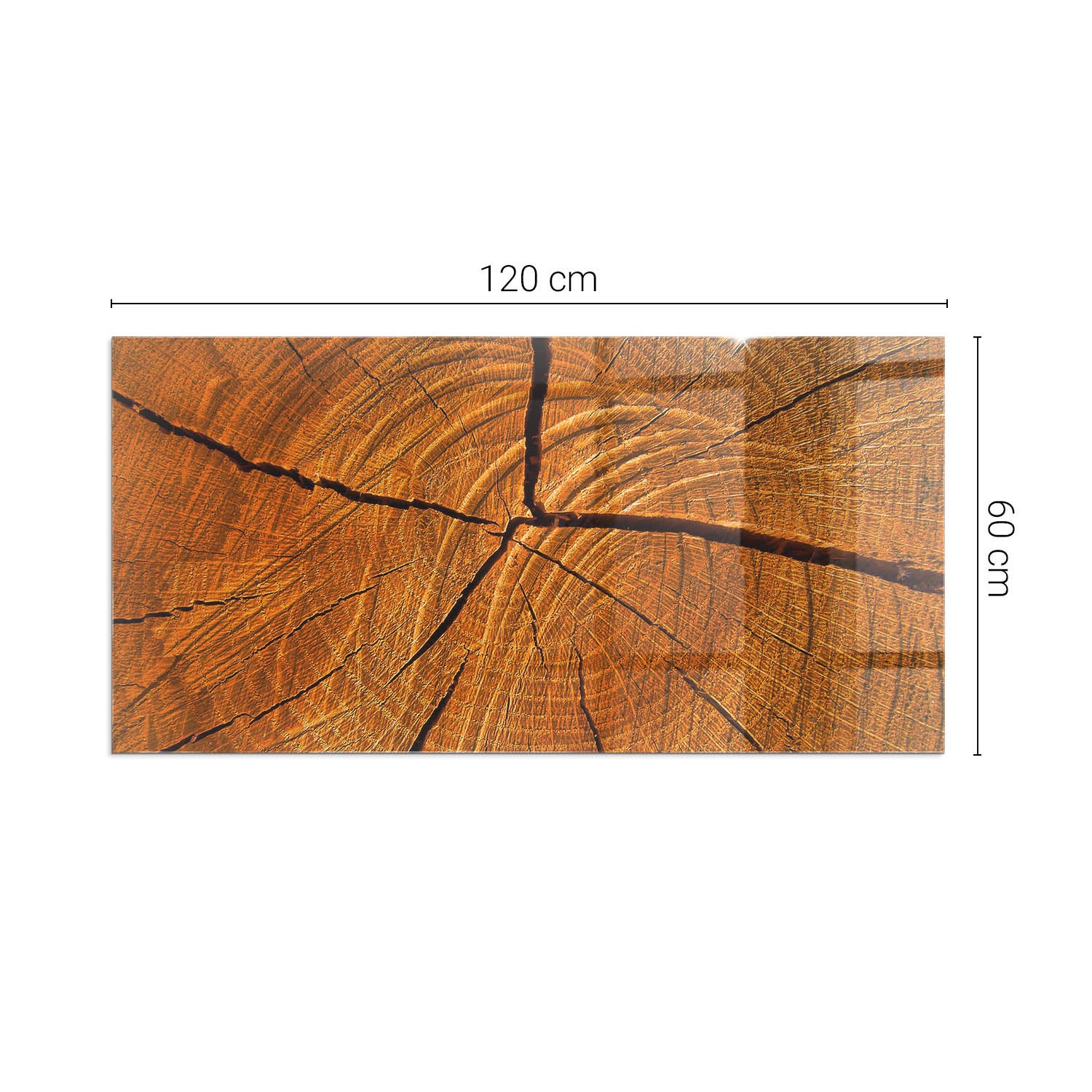Szkło ochronne żaroodporne pod kominek - 120x60 cm - Słoje drewna w przekroju - TULUP - 2
