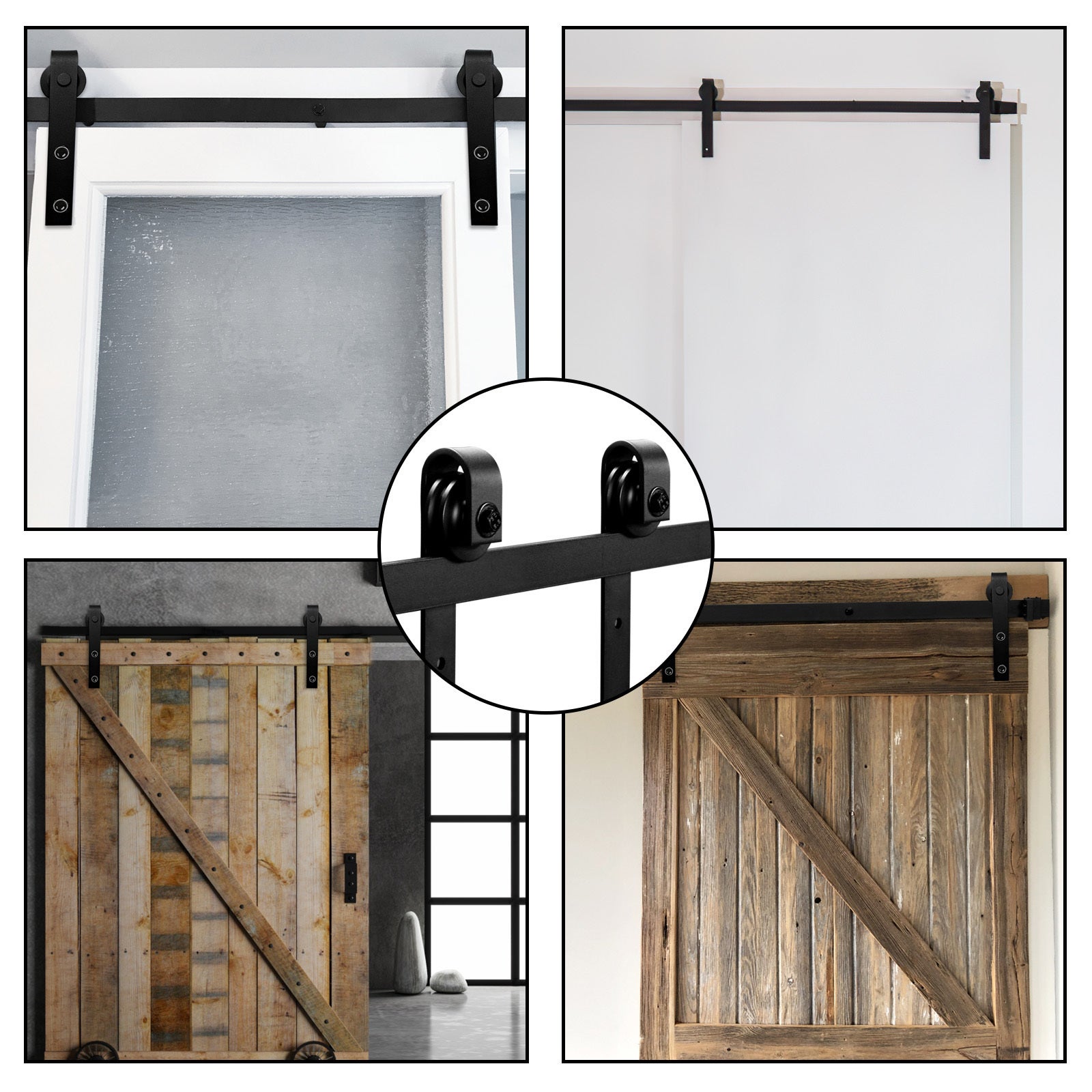 Porta scorrevole Sistema per porte scorrevoli Kit per porte a sbarramento/binari scorrevoli Foratura per porta spessore 35-45 mm larghezza 200 cm - 7