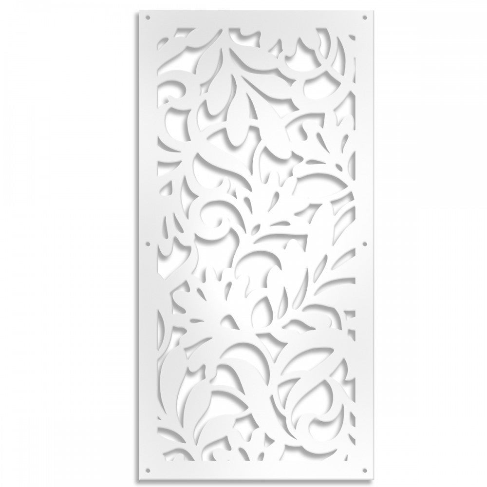 KWIATY - Panel perforowany PCV - Parasol przeciwsłoneczny o wymiarach 50x150 cm - kolor biały