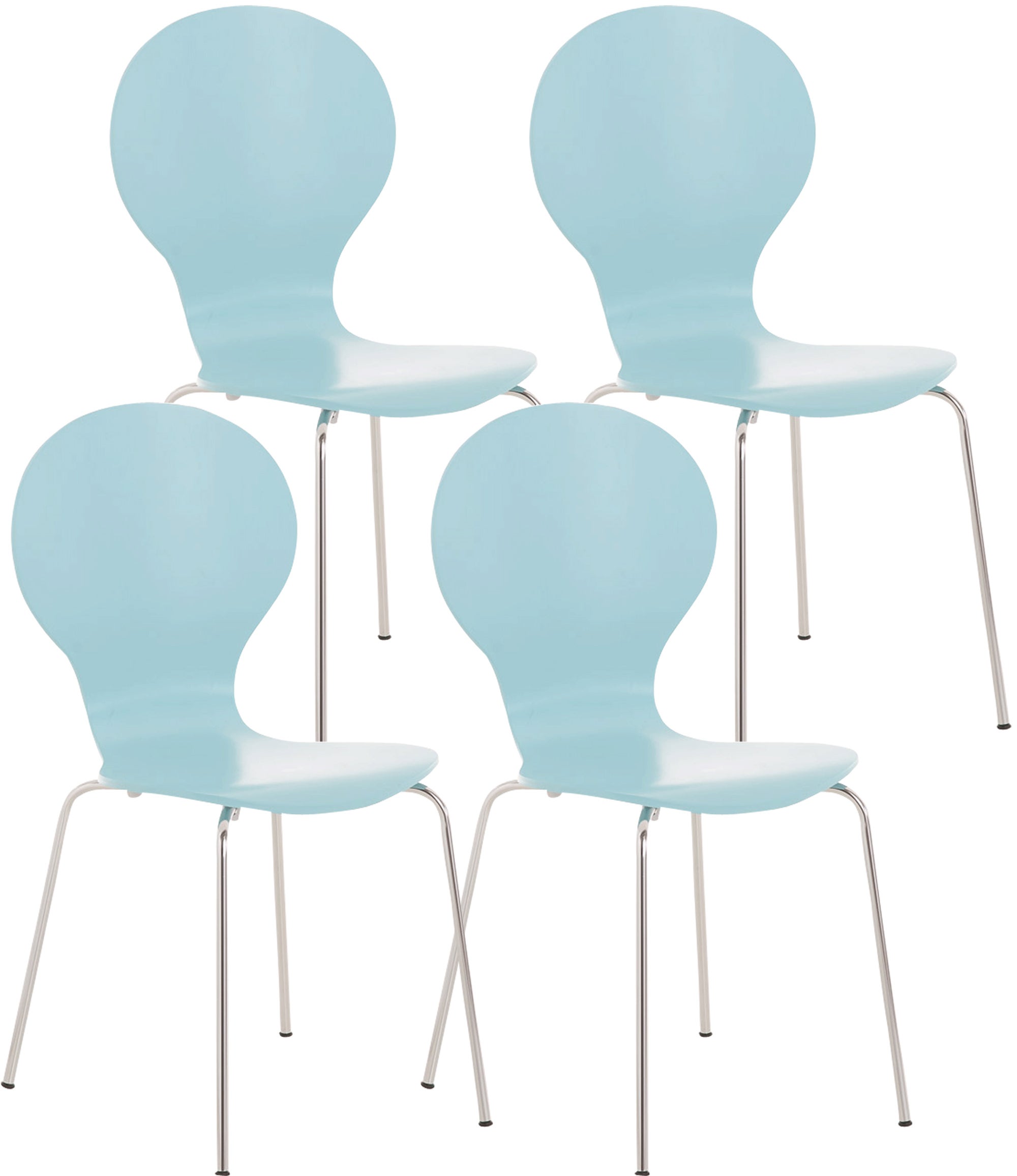 Juego De 4 Sillas De Terciopelo Azul Y Patas De Metal Antracita Noho