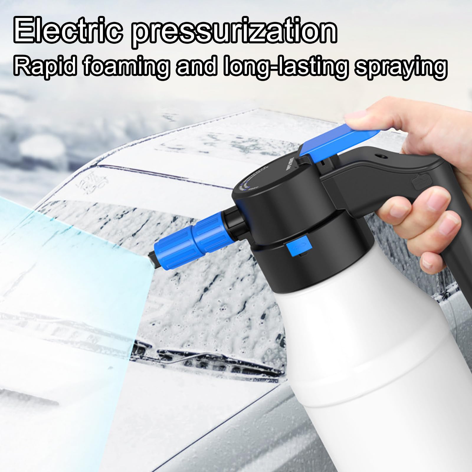 1 spruzzatore di schiuma elettrico, spruzzatore di schiuma senza fili da 1,5 l, per lavaggio auto, irrigazione giardino - 4