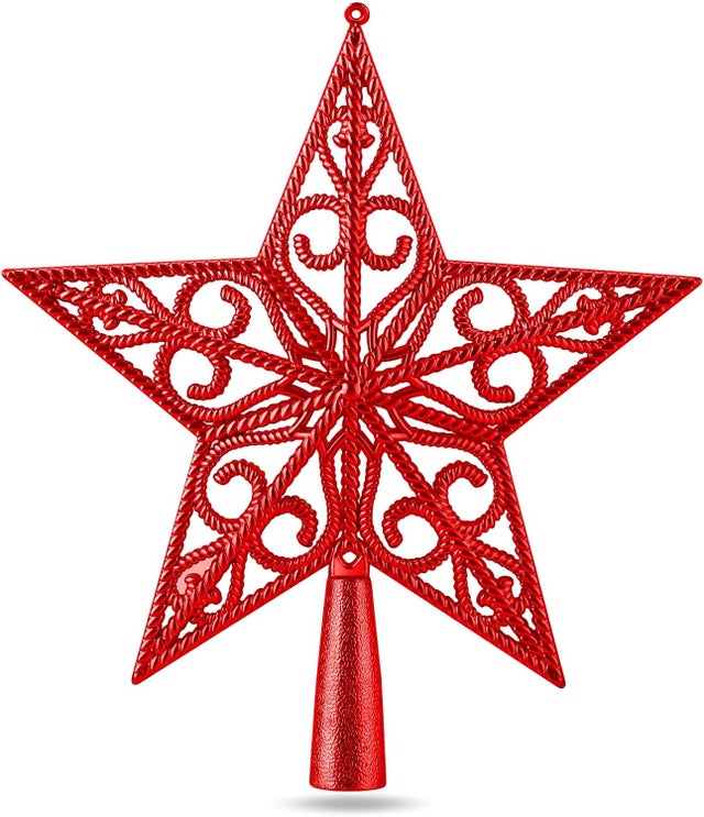 Estrella Roja para la Punta del Árbol de Navidad, Adorno para la Punta del Árbol de Navidad