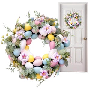 Guirlande de Pâques – Œufs artificiels de printemps pour décoration d'intérieur – Guirlande de Pâques pour le printemps, le jardin, les vacances, les fêtes, la maison, le dortoir, les vacances, la