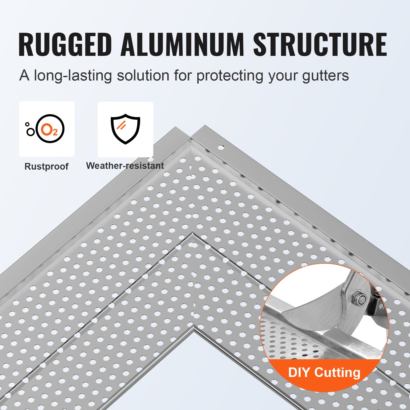 Grille de Protection Gouttière VEVOR 127 mm Pare-feuilles pour Gouttières Aluminium 13PCS Longueur Totale 15,9 m Trou 4mm Épaisseur 0,5mm Anti-feuille - 4