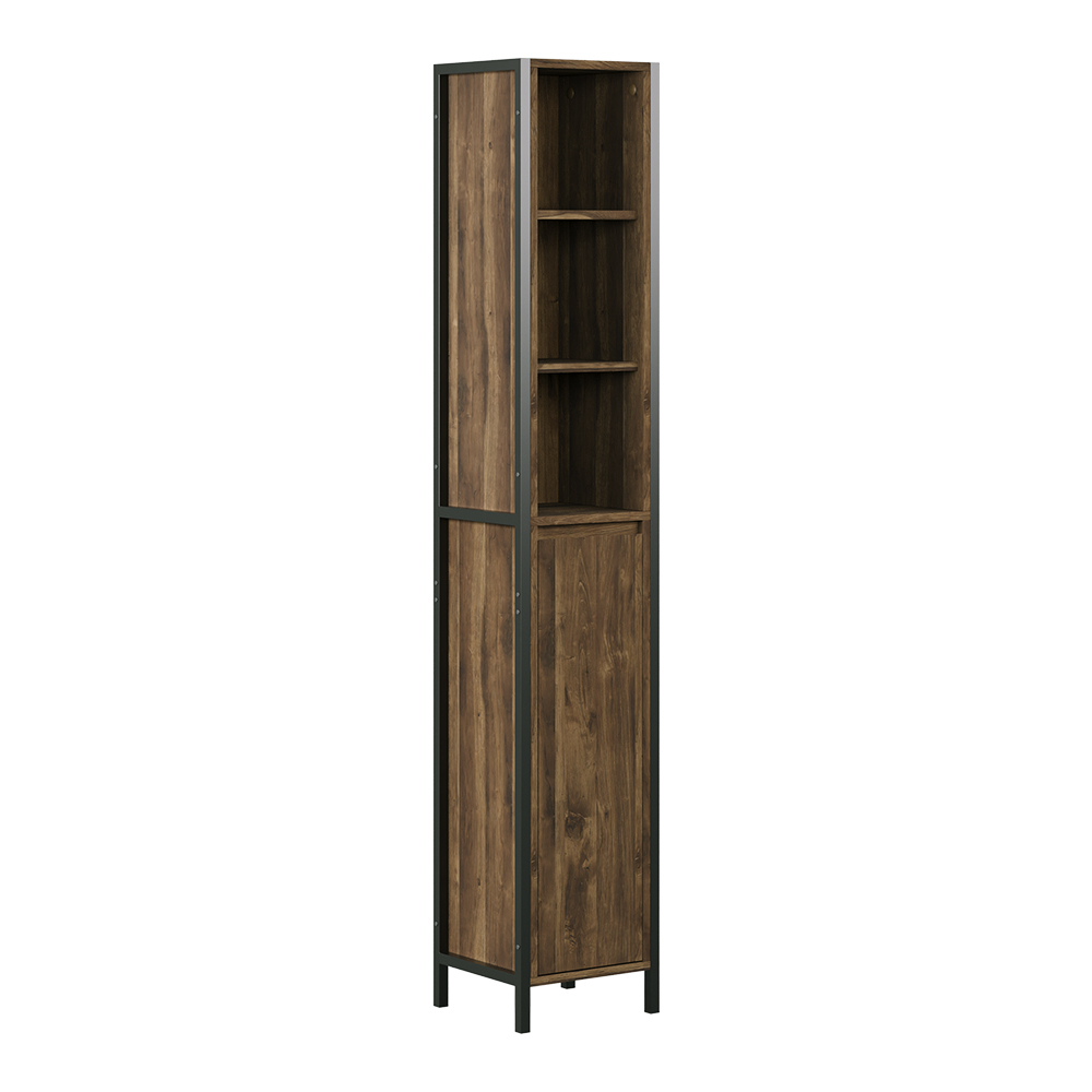 Vicco Szafka łazienkowa Naola, Dąb/czarny, 30 x 167.5 cm z 3 otwartymi i 3 zamkniętymi przegrodami
