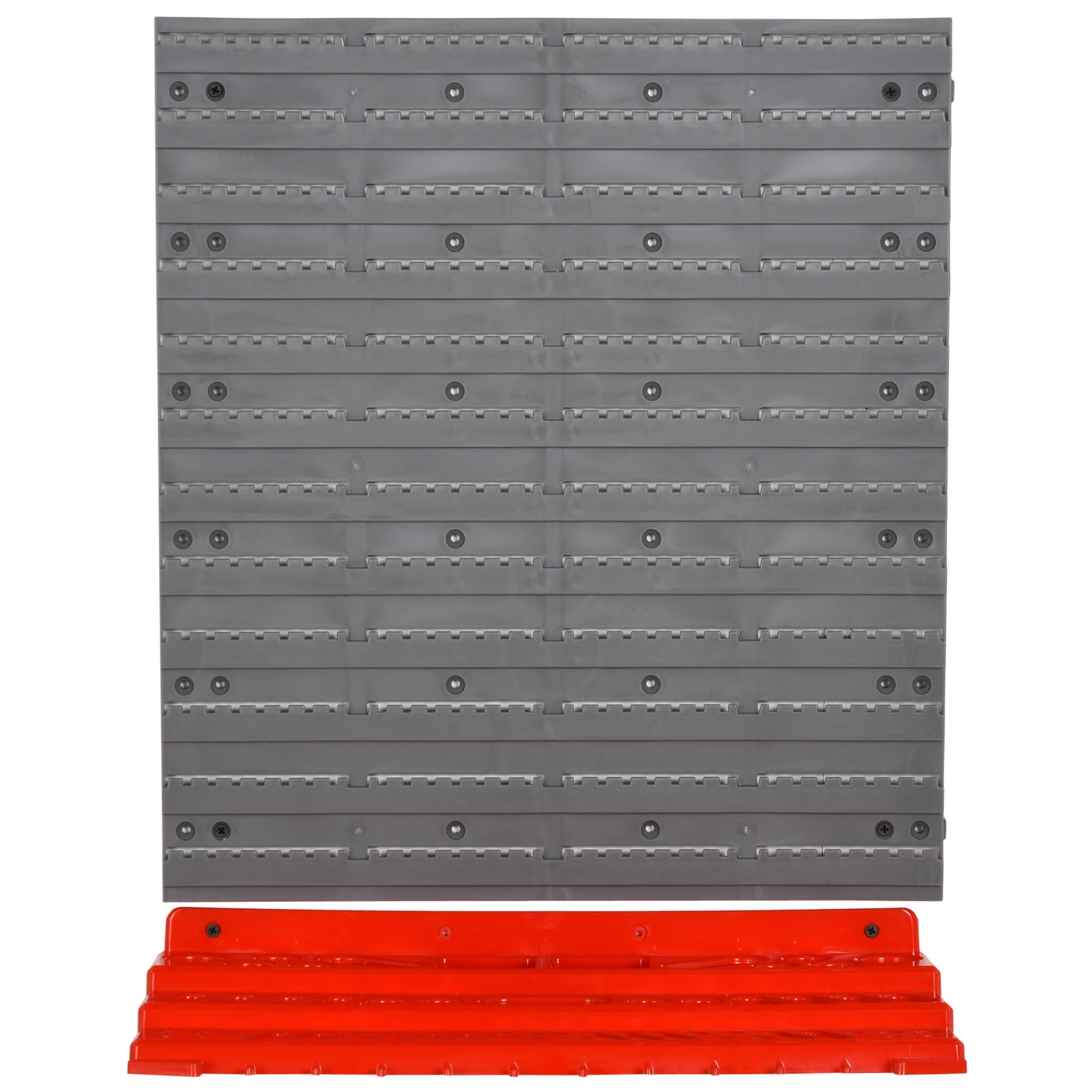Panneau mural porte-outils , ensemble de 54 porte-outils pour atelier, bacs de rangement, crochets, PP, gris et rouge, 95,5 x 23 x 53,5 cm - 7