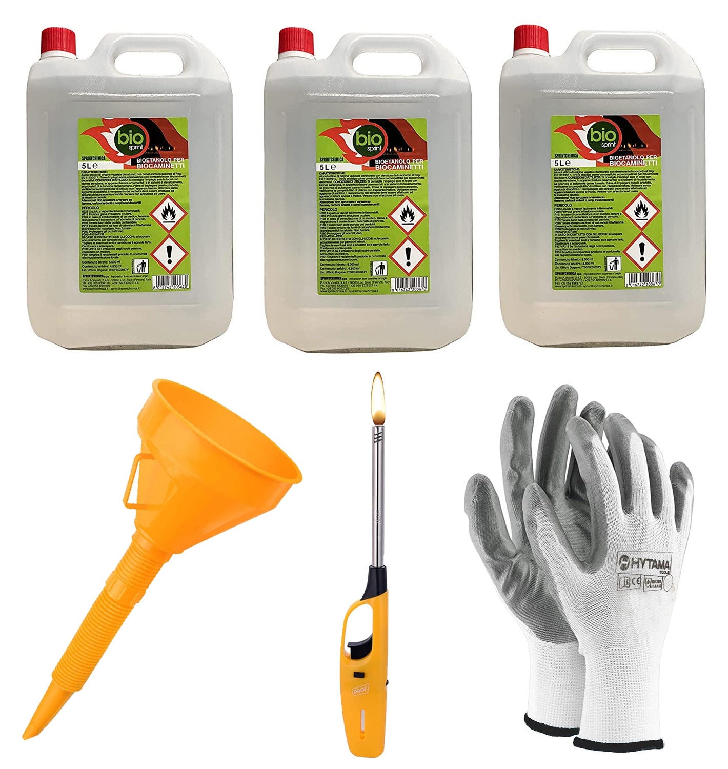 Bioetanolo Combustibile 5 Litri X3 - 99.9% Puro, Inodore, Per Stufe E Biocaminetti + Omaggi