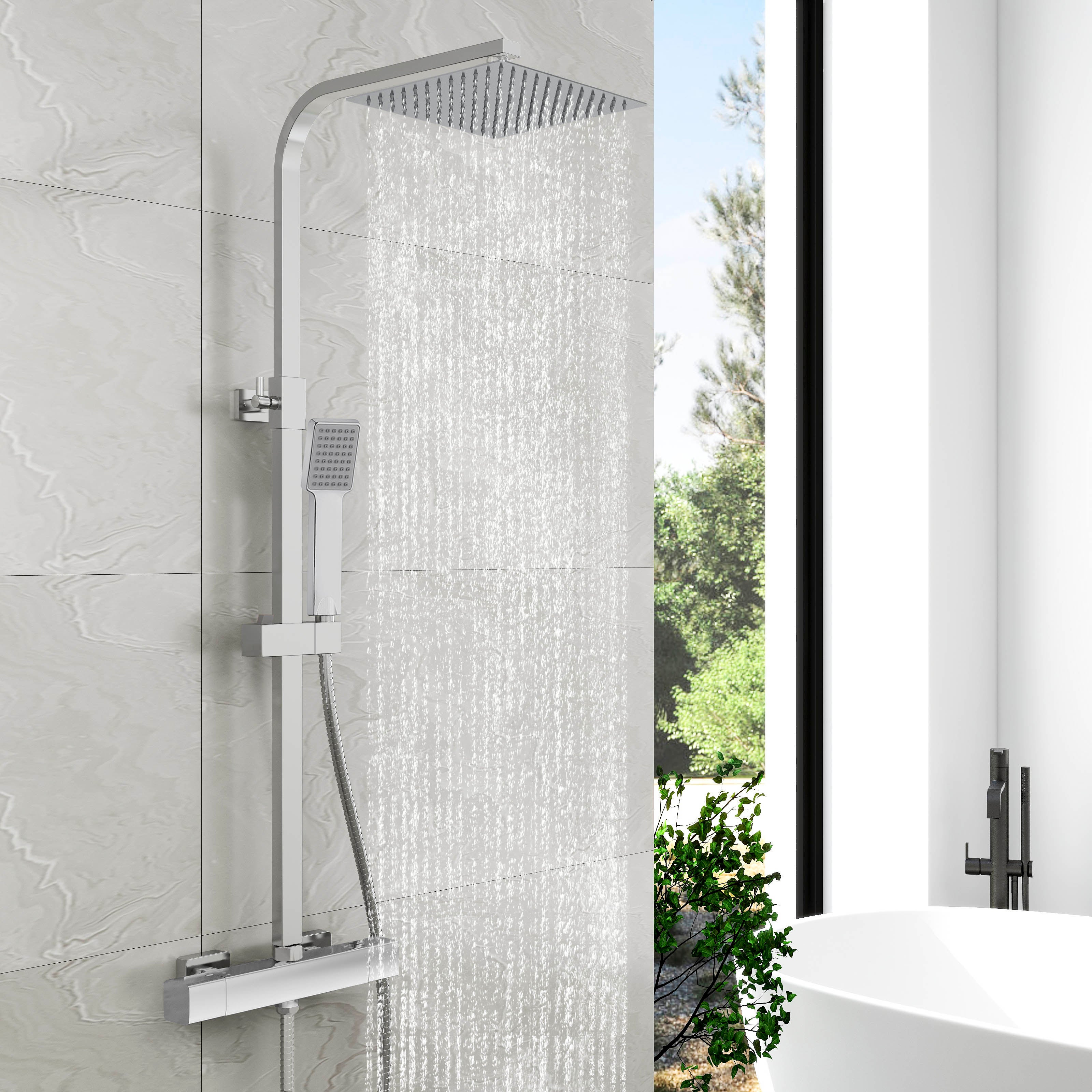 Pommeau De Douche Vintage Chromé Amovible - Économie D'eau 30% - Haute Pression - Blanc - 18 Cm - 4