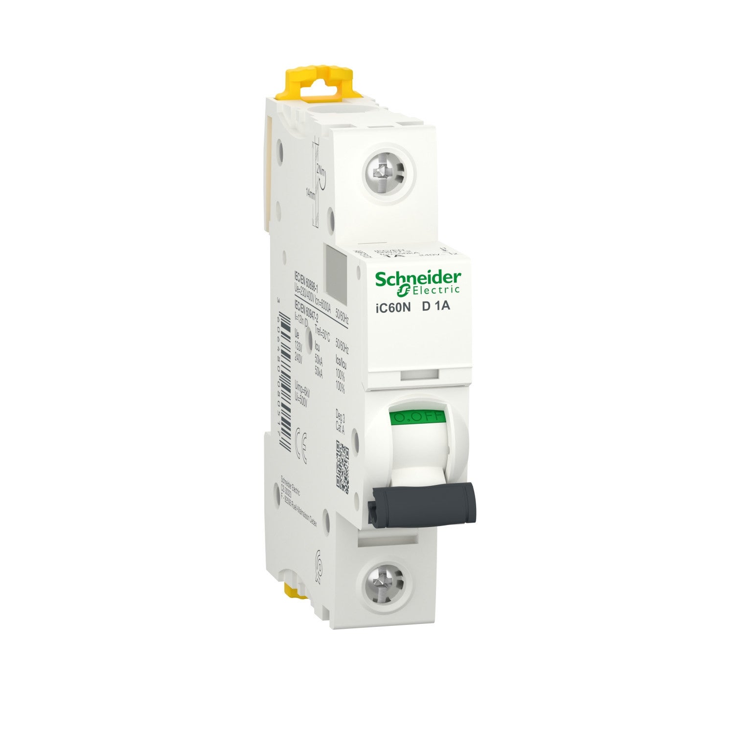 Disjoncteur 1 A - Acti9 - iC60N - 1P - Courbe D - 2
