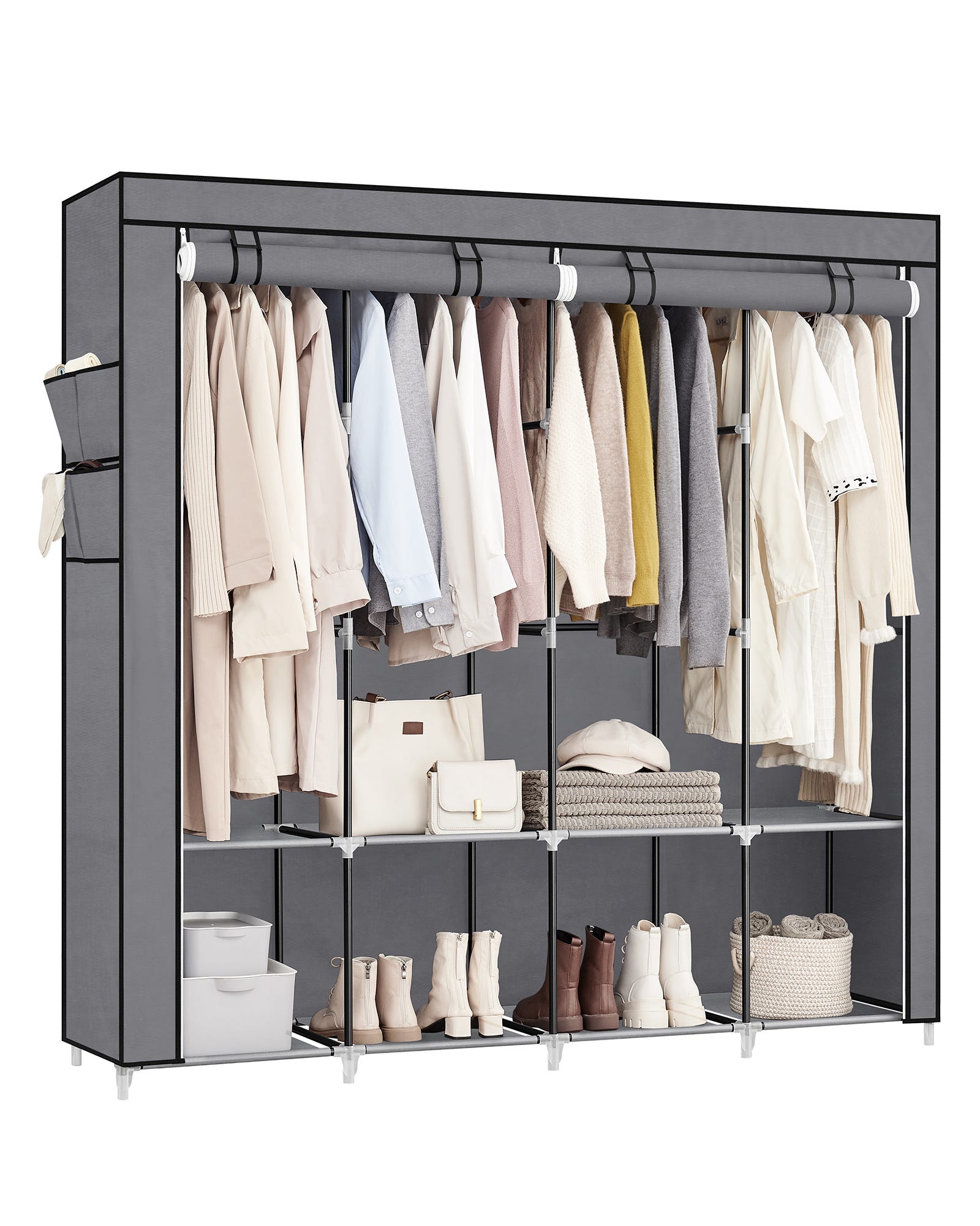 SONGMICS Armoire Chambre En Tissu, Porte-vêtements, Penderie, 45 X 130