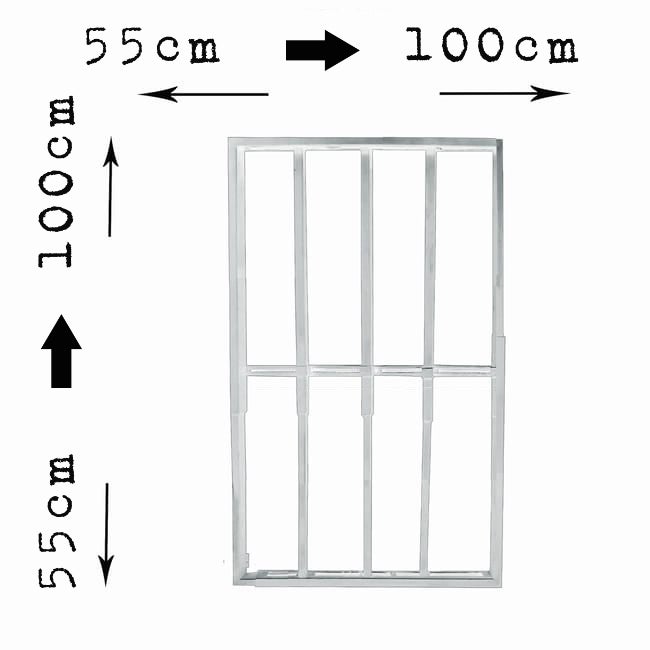 Grata di sicurezza per finestra regolabile (larghezza e altezza) da 55x55 cm a 100x100 cm Bianca - 4