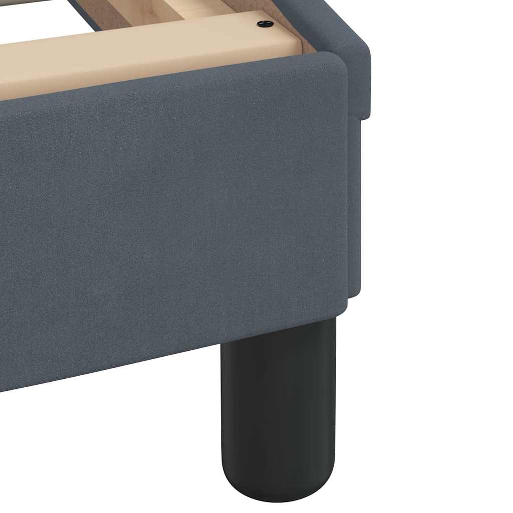 Cadre de lit sans matelas gris foncé 160 x 200 cm en velours - 9