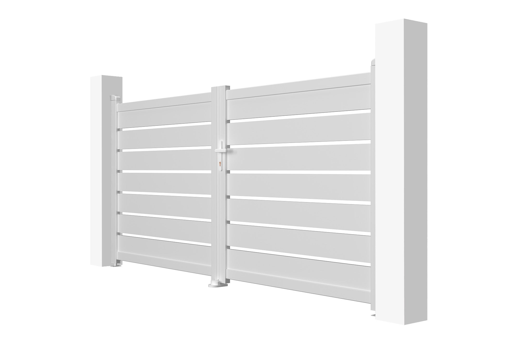Portail battant 3m VOGEL H.140cm blanc aluminium - 5