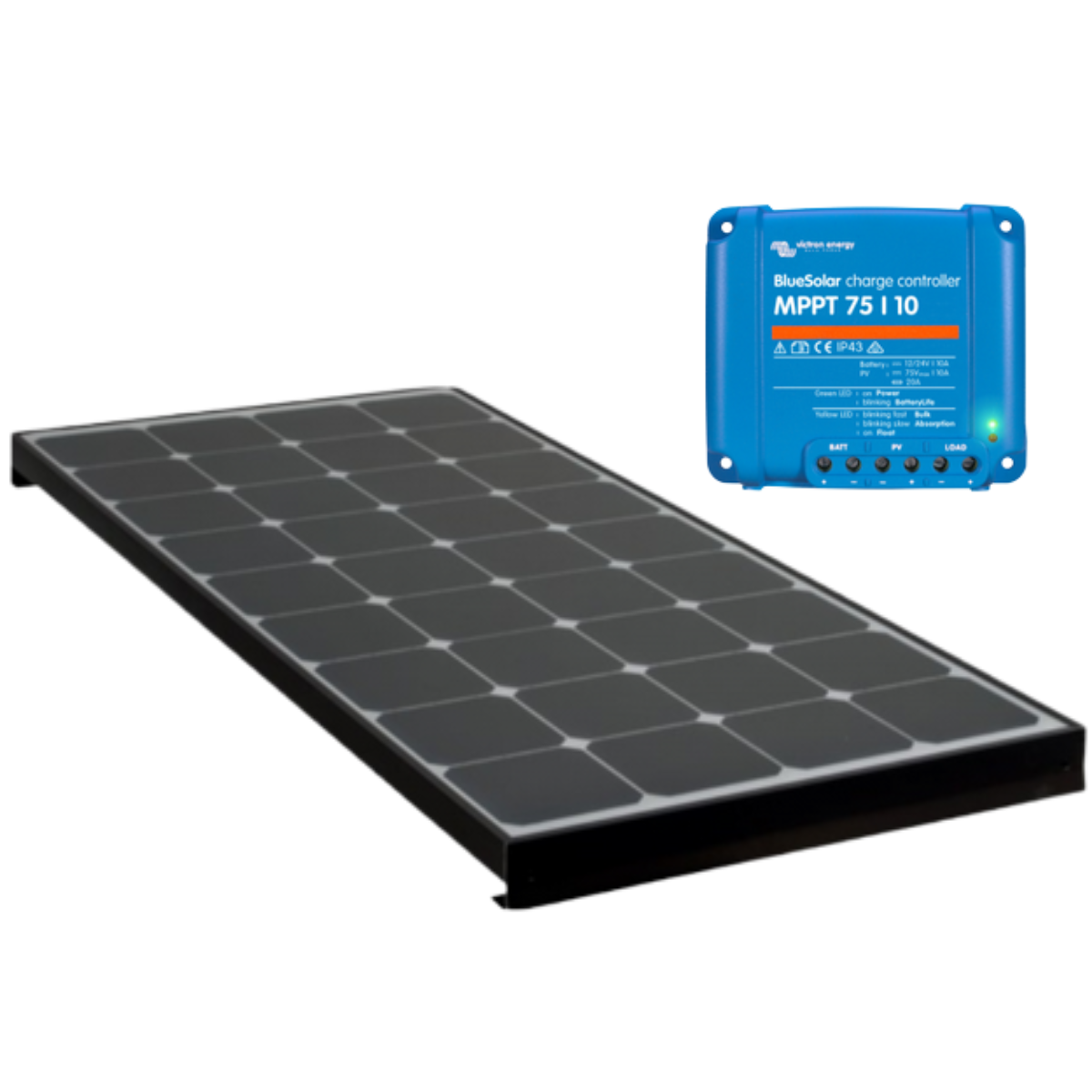 Pack Panneau Solaire Black Booster 120W + Régulateur MPPT 10A Antarion – Cellules SunPower Haut Rendement Pour Camping-Car Et Autonomie