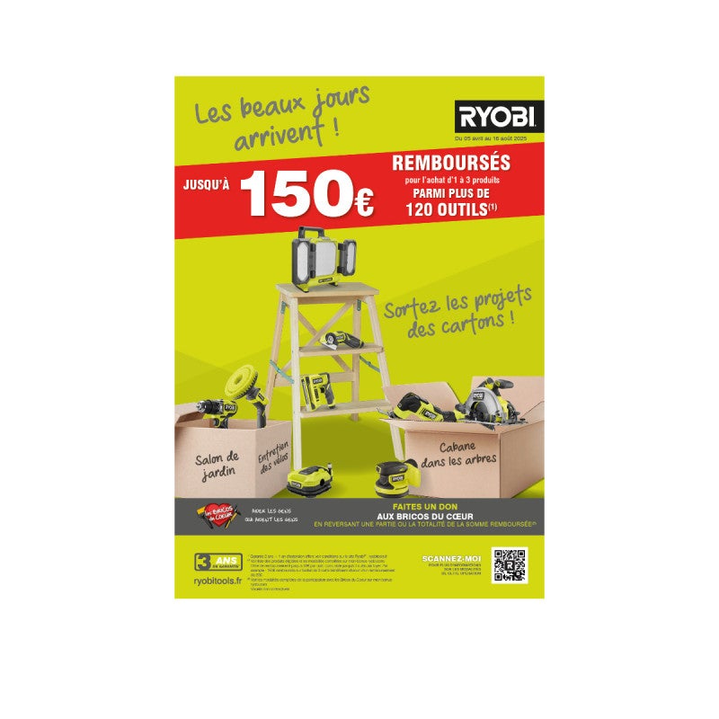 Pistolet à air chaud RYOBI - R18HG-0 - 18V One+ - sans batterie ni chargeur - Bricolage