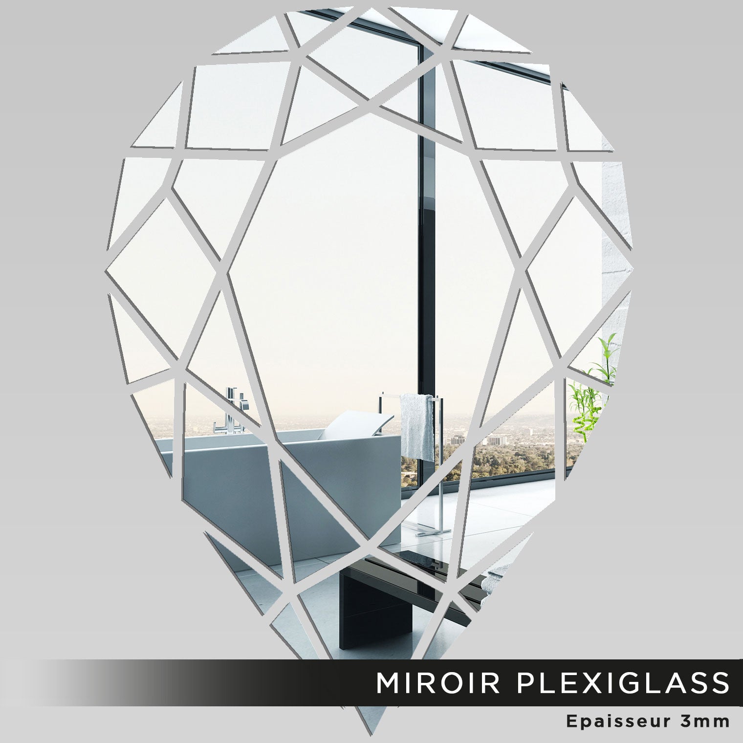 Miroir Verre Églomisé, Décor à L’antique