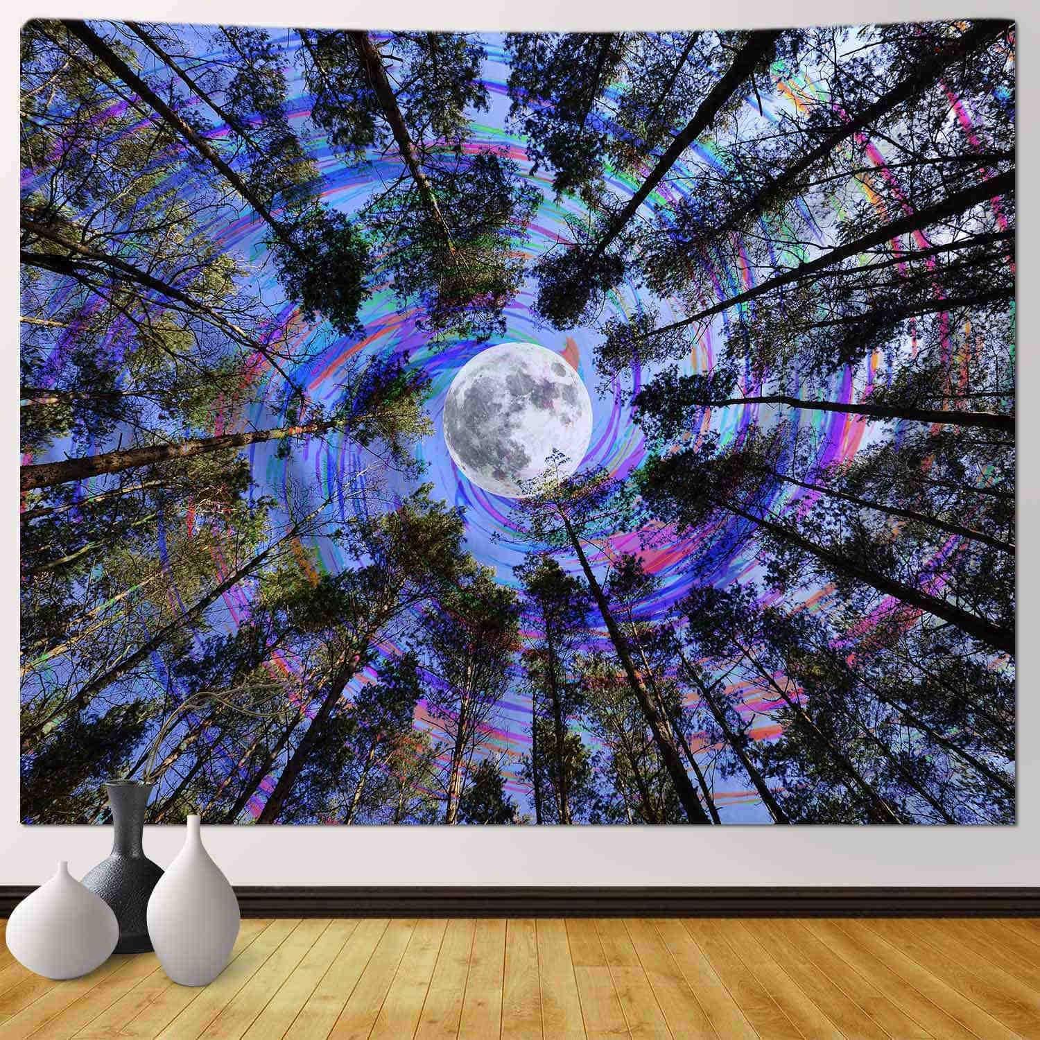 Gobelin do sypialni damskiej, dekoracja wnętrza 130 x 152 cm, psychodeliczny gobelin sufitowy do pokoju młodzieżowego