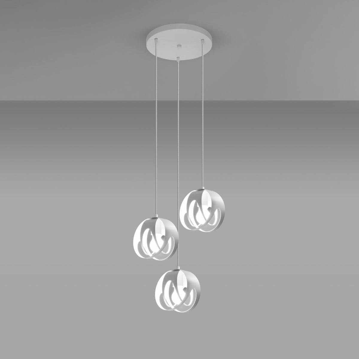 Lampa wisząca BRIVE 3P biała LED 3000K - 30x30x117cm Sollux