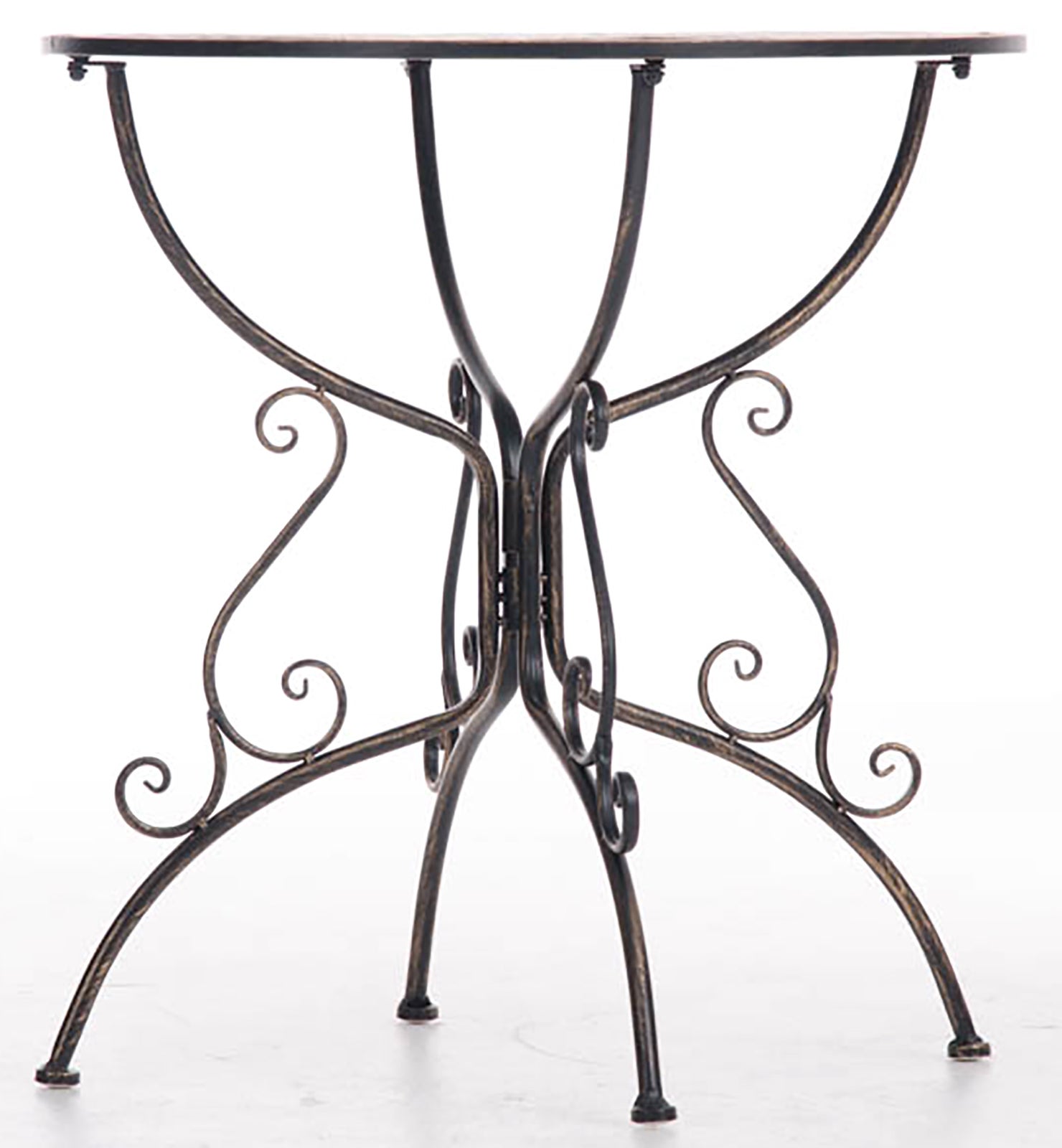 Table d'appoint d'extérieur rond en Métal Marron 4 places - 2