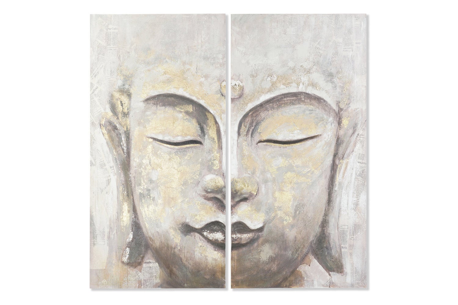 Tableau Set 2 Toile Pin 120x3,7x120 Bouddha | Leroy Merlin