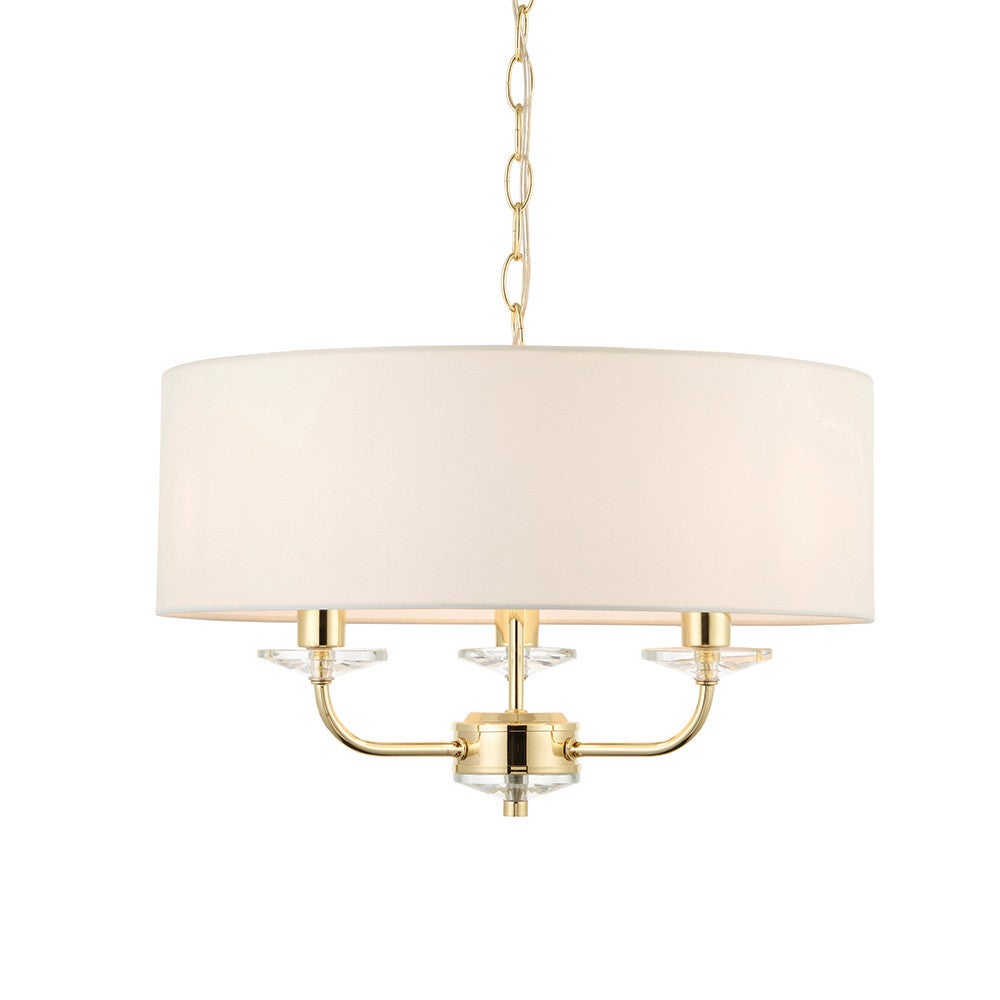 Lampa sufitowa z abażurem NIXON złota 3xE14x15W metal wym:79x45x45cm IP20 Endon