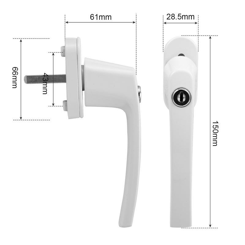 Poignée de fenêtre Sécurité enfants Poignées de fenêtre Serrure verrouillable Fenêtre Alu Set blanc 4X - 5