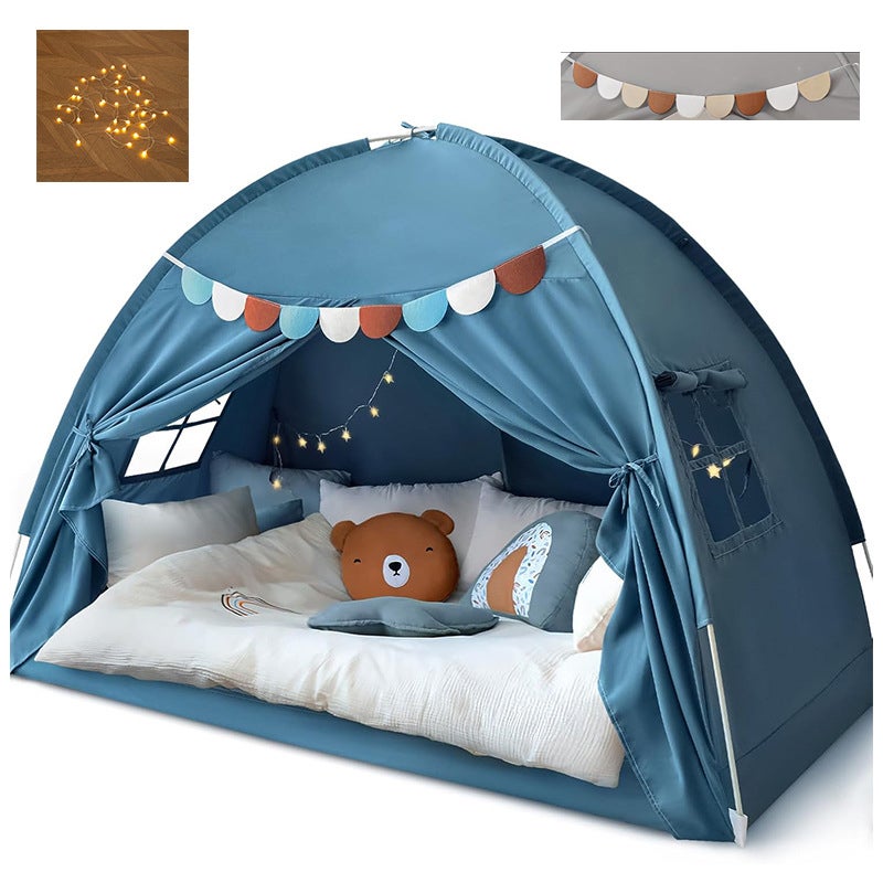 Ledander tienda de campaña individual con dosel para cama, para privacidad, para literas, color azul, suave y cómoda, azul