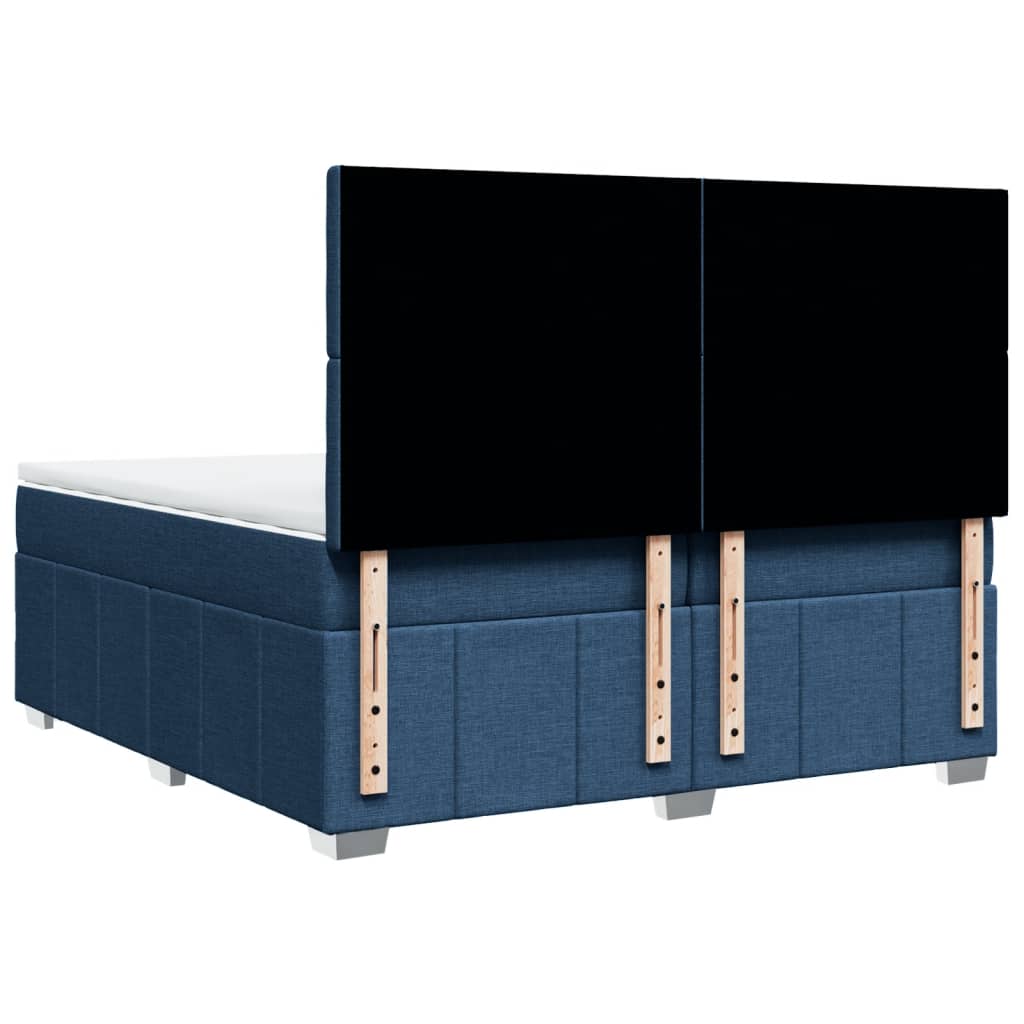 Maison Exclusive - Sommier à lattes de lit avec matelas Bleu 200x200 cm Tissu - 6