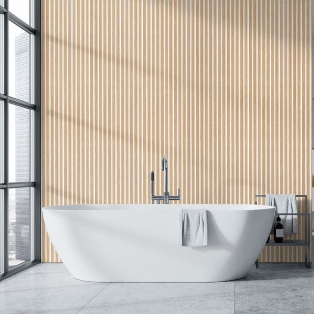 Lame Murale Effet Tasseau AZAY CHÊNE & BLANC 12,2x250x1,2 cm - Maison du Revêtement