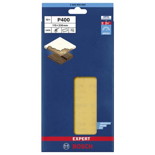 Papel de lija EXPERT C470 con 14 orificios para lijadoras orbitales 115 x 230 mm, G 400 10 unidades - 3