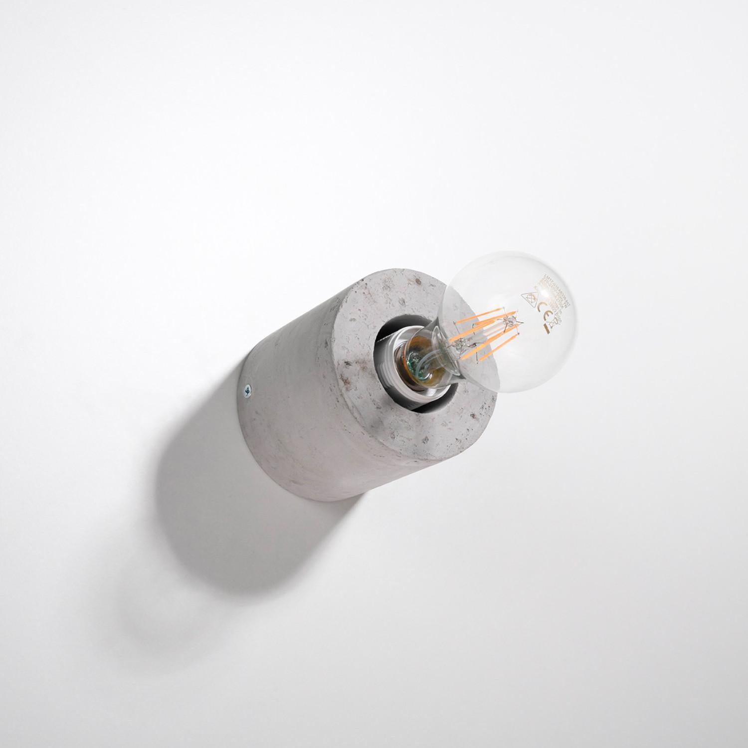 Kinkiet ścienny Salgado szary 1xE27x60W wym: 10 x 10 x 10 cm beton architektoniczny IP20 Sollux Lighting