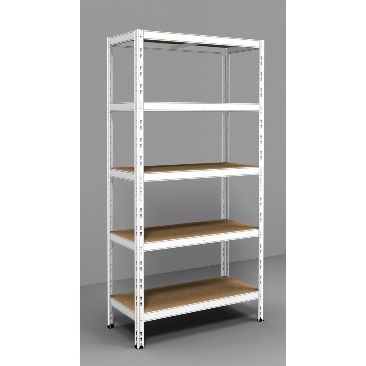 Scaffale Metallo Cromato 5 Ripiani: 60x35x180 Cm, Portata 375 Kg, Ripiani Regolabili, Senza Attrezzi - 6