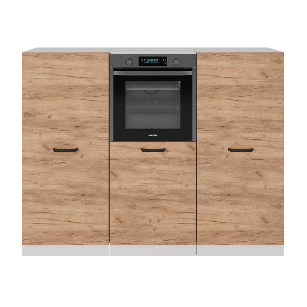 Vicco Blok kuchenny R-Line, Gold power dąb/biały, 180 cm Bez blatu roboczego