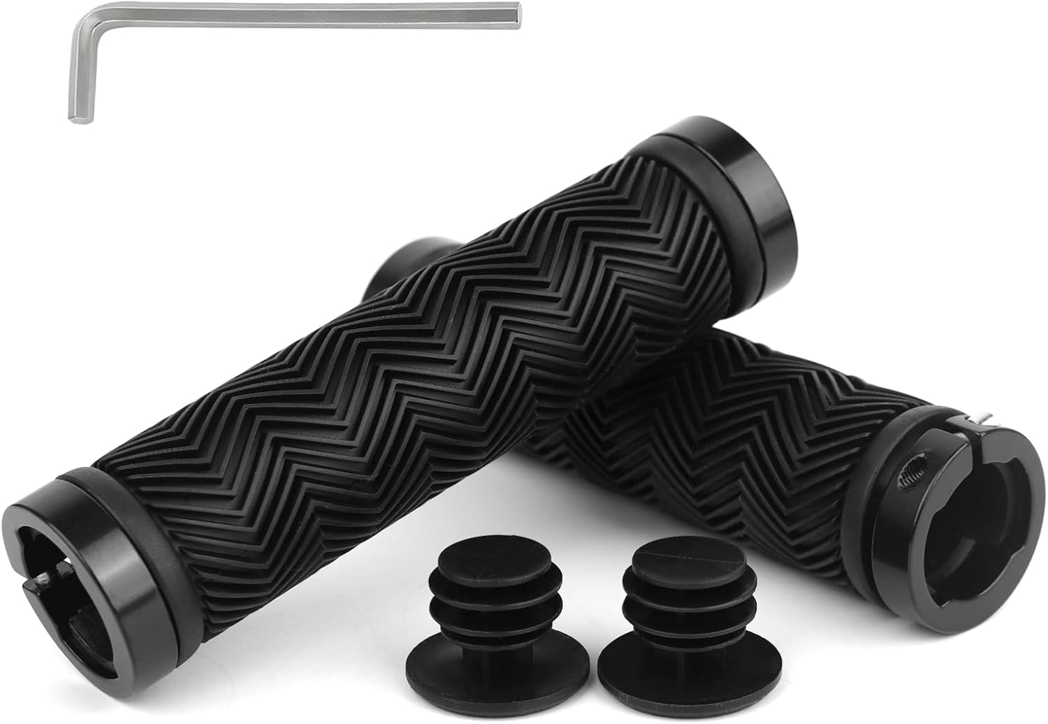 Ergonomiczne, antypoślizgowe gumowe uchwyty rowerowe z podwójnymi aluminiowymi zaciskami do rowerów górskich, rowerów BMX, rowerów elektrycznych i hul