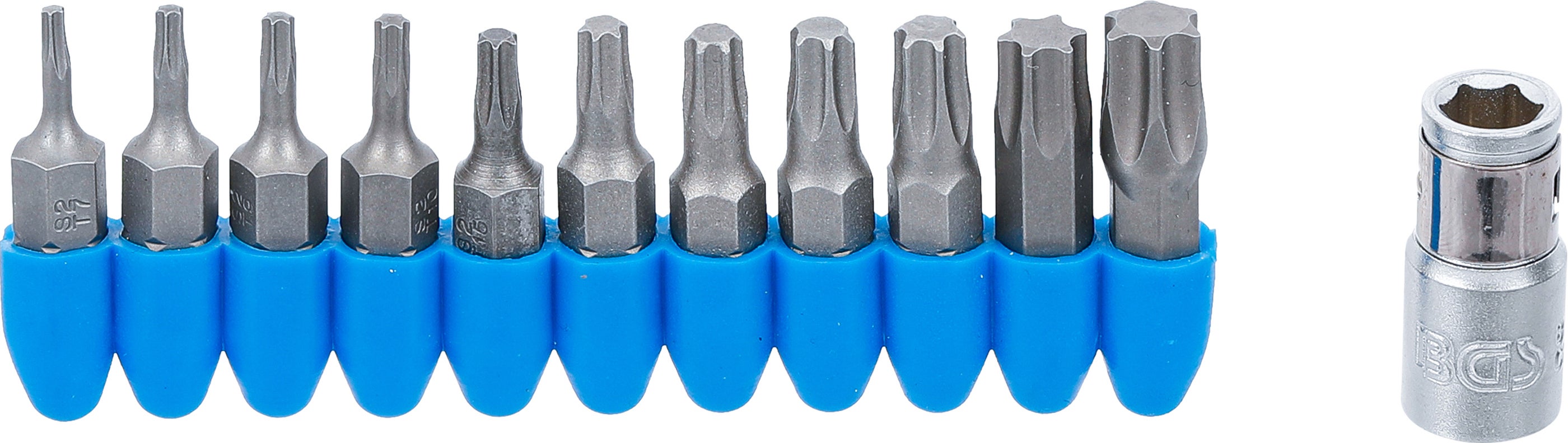 BGS Zestaw bitów, napęd sześciokątny zewnętrzny 6,3 mm (1/4") profil T (do Torx) 11 szt. - 784
