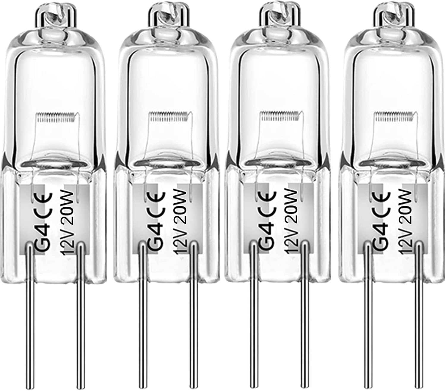 Lot de 4 ampoules halogènes G4 12 V AC 20 W, longue durée de vie, type ...