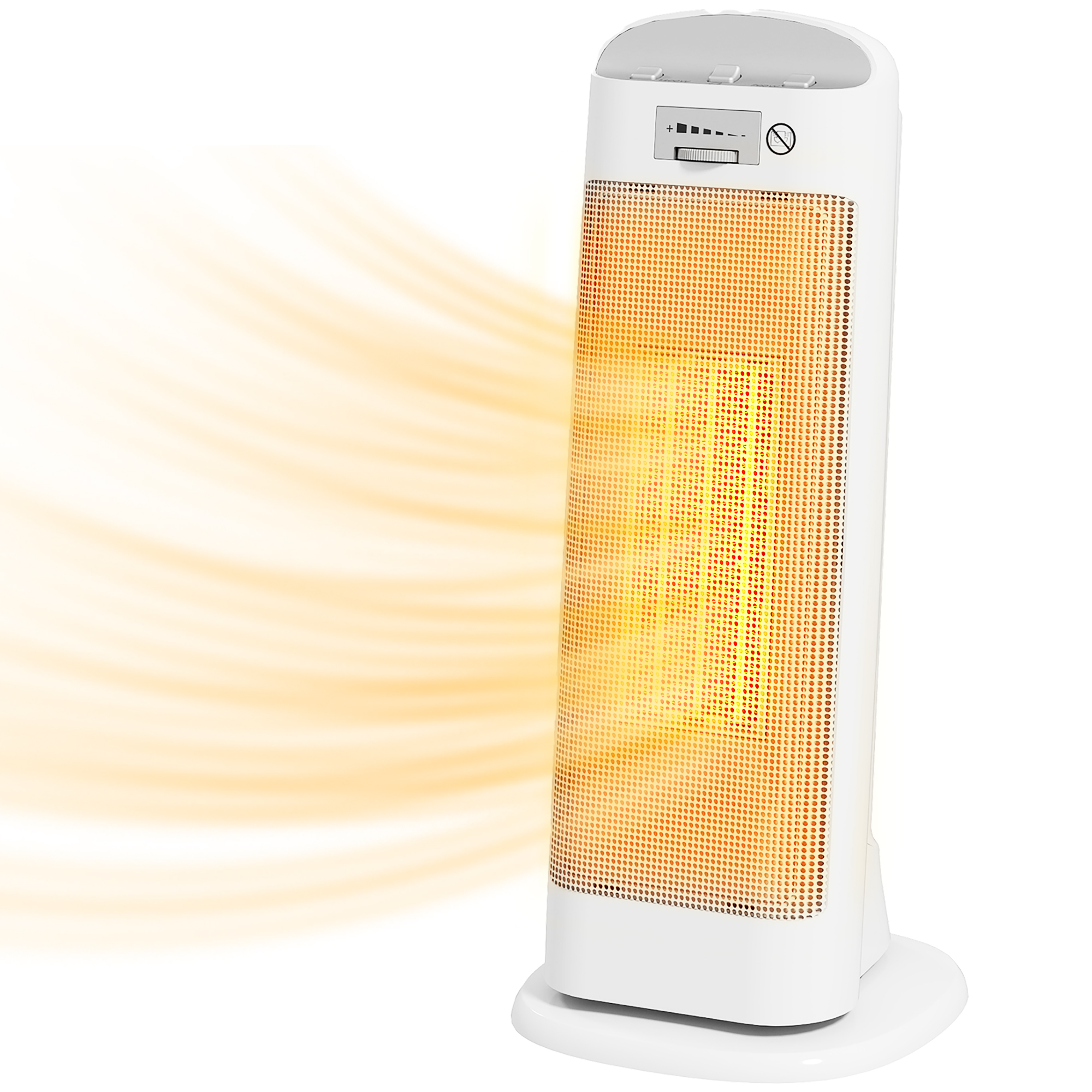 Chauffage d'appoint en céramique 2000 W, radiateur électrique soufflant 4 modes, thermostat réglable, 20x20x49cm, blanc - 2