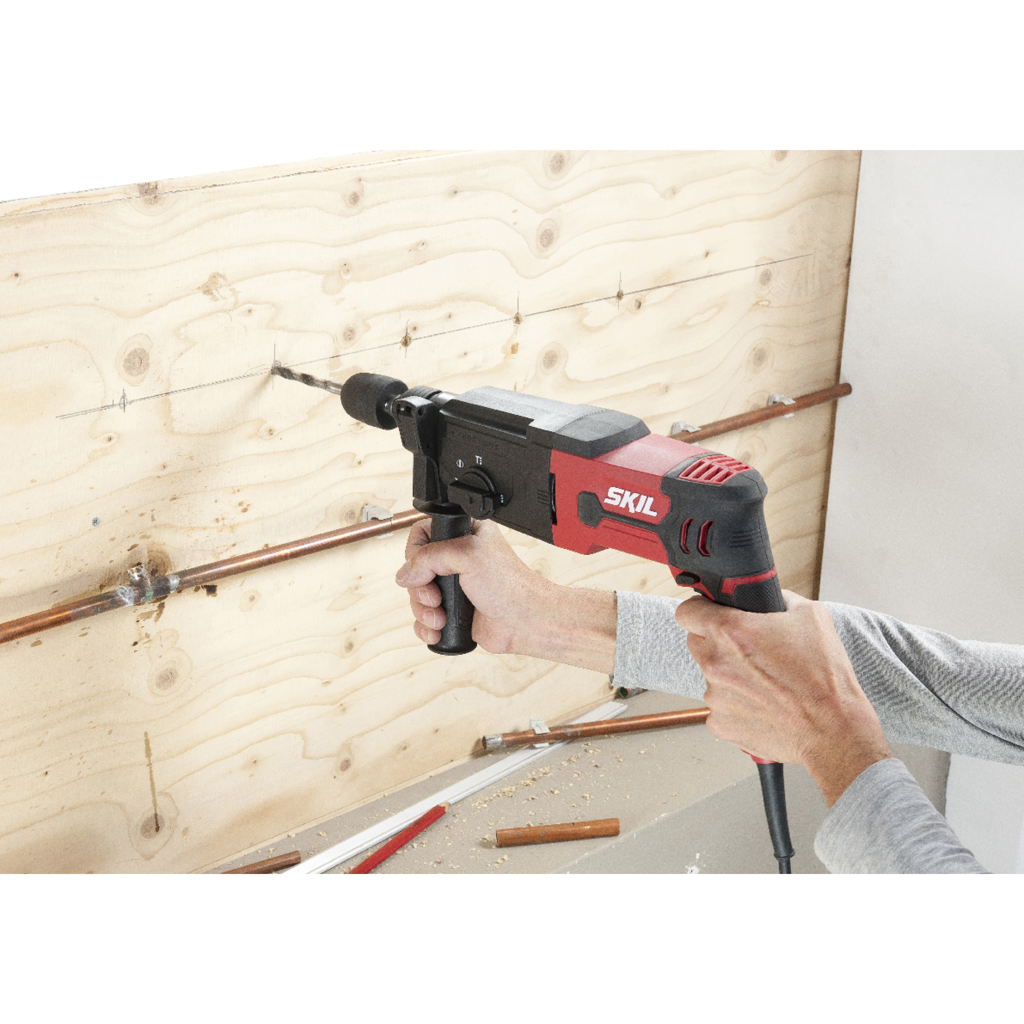 Perforateur SKIL 1770 GA 850 W 4 fonctions coffret forets SDS+ 6 8 10 mm mandrin 13 mm poignée butée manuel - 9