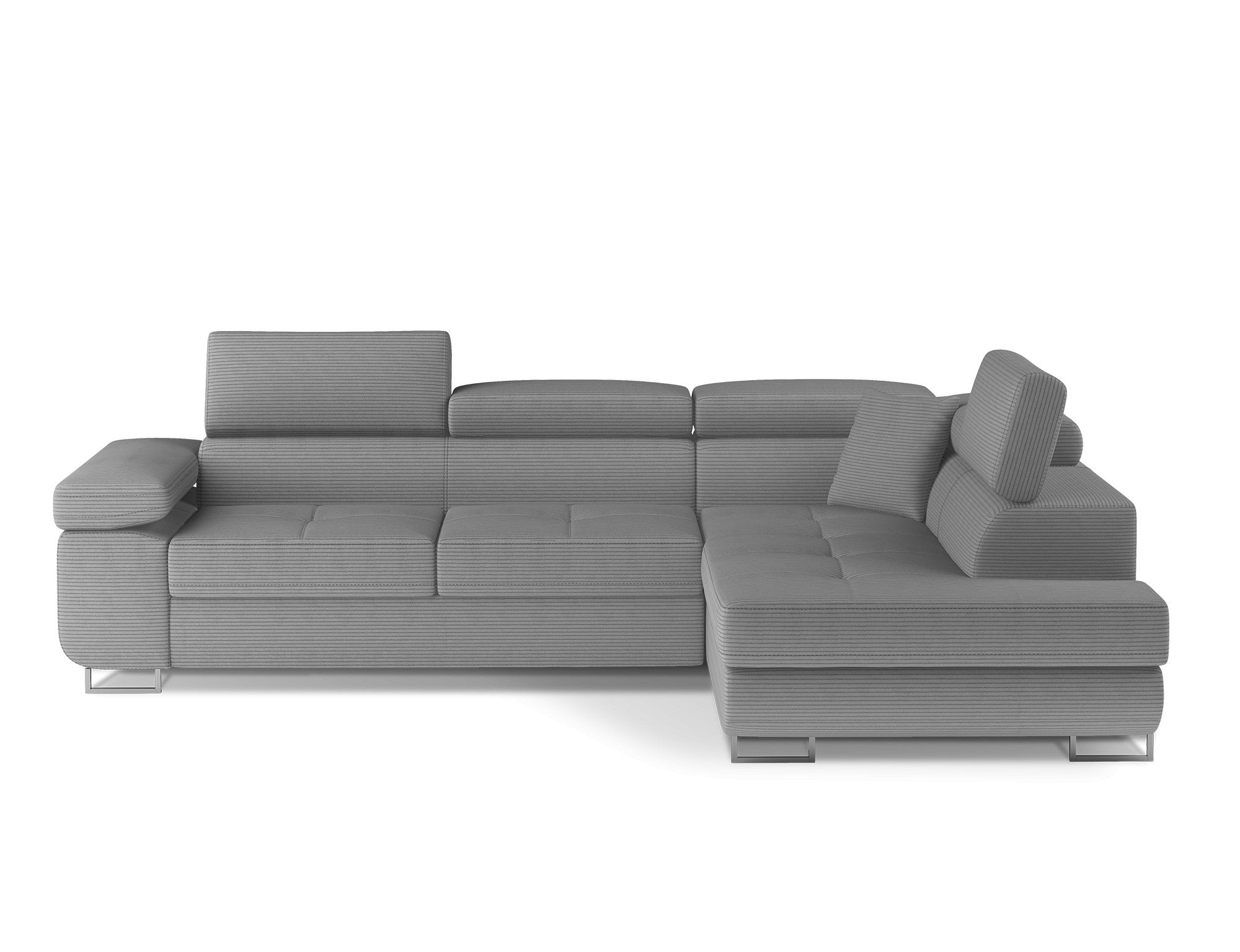Canapé d'angle convertible tissu MARKA - Coffre et appuis-tête