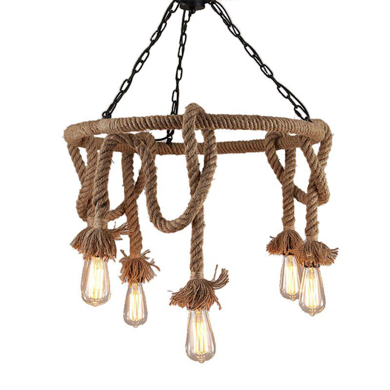 Lampa Sufitowa Wisząca Toolight App677-5Cp Boho Brązowy
