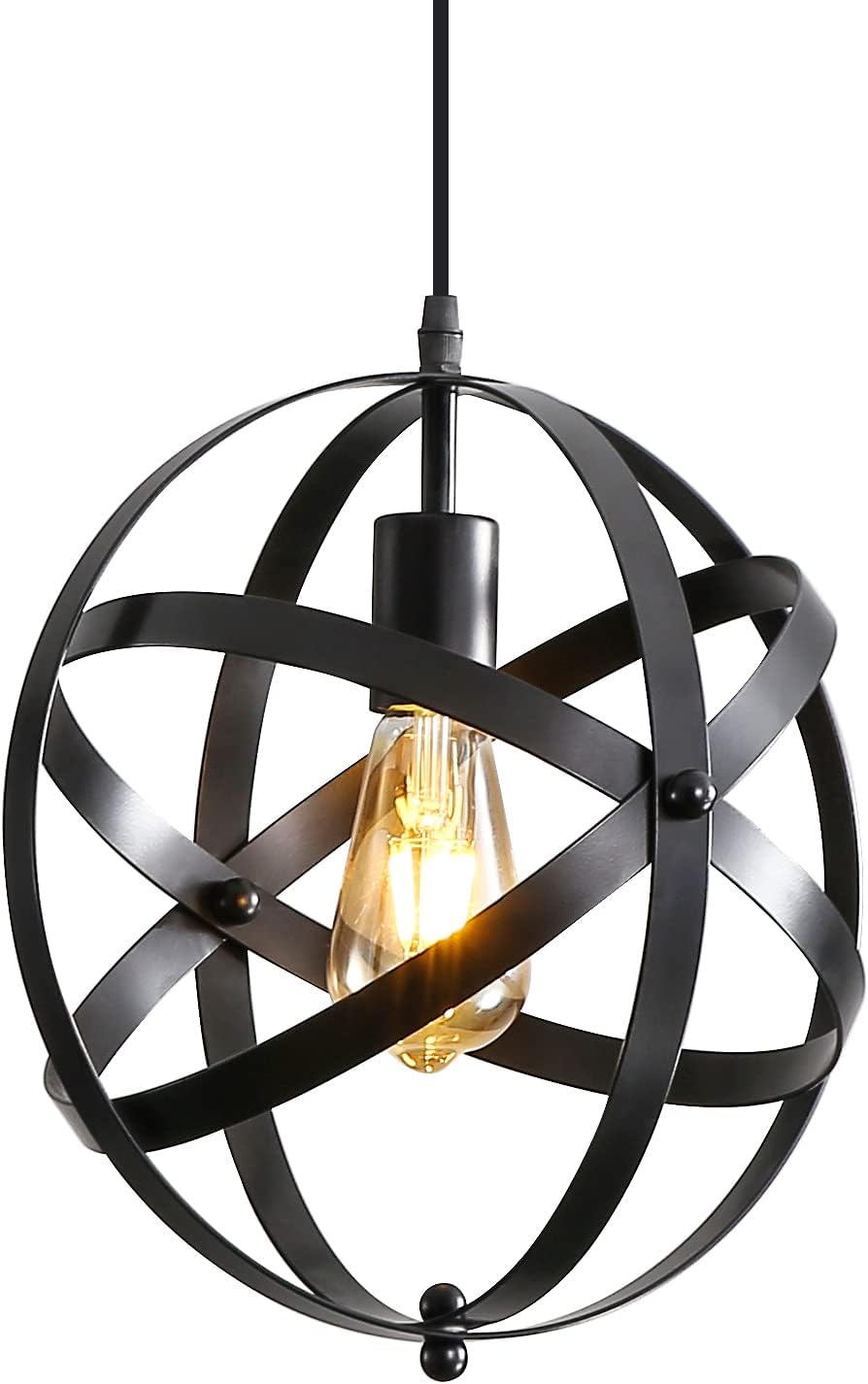 Lampadario Sospensione Industriale Vintage - Vetro Viola, Metallo Nero, Regolabile, Per Lampadina E27 - Foto 7