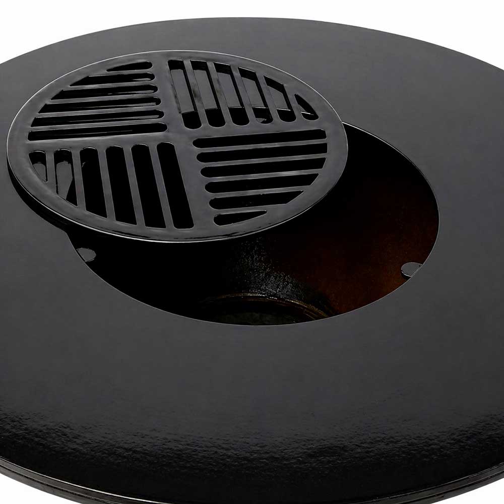 France Braseros | Braséro Plancha Grill Barbecue en Acier Corten Ø100cm avec Meuble de Rangement pour le Bois | Jardin, Terrasse, Extérieur - 3