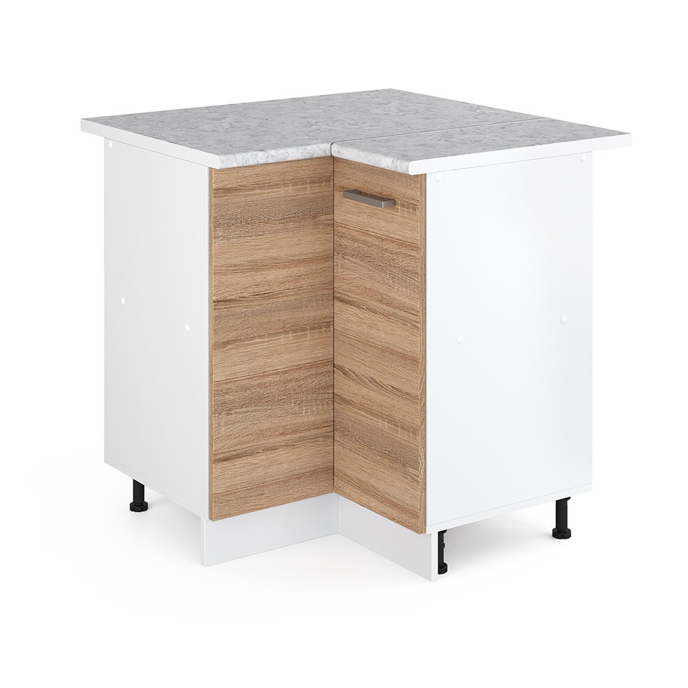 Vicco Uniwersalna szafka narożna R-Line, Sonoma, 75.6 cm z drzwiami, z blatem roboczym