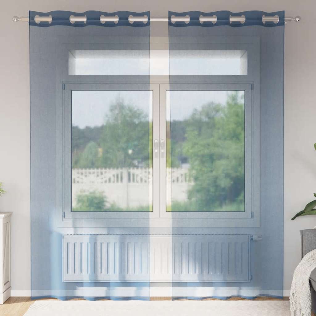 Zasłony woalowe z przelotkami 2 szt. Royal Blue vidaXL