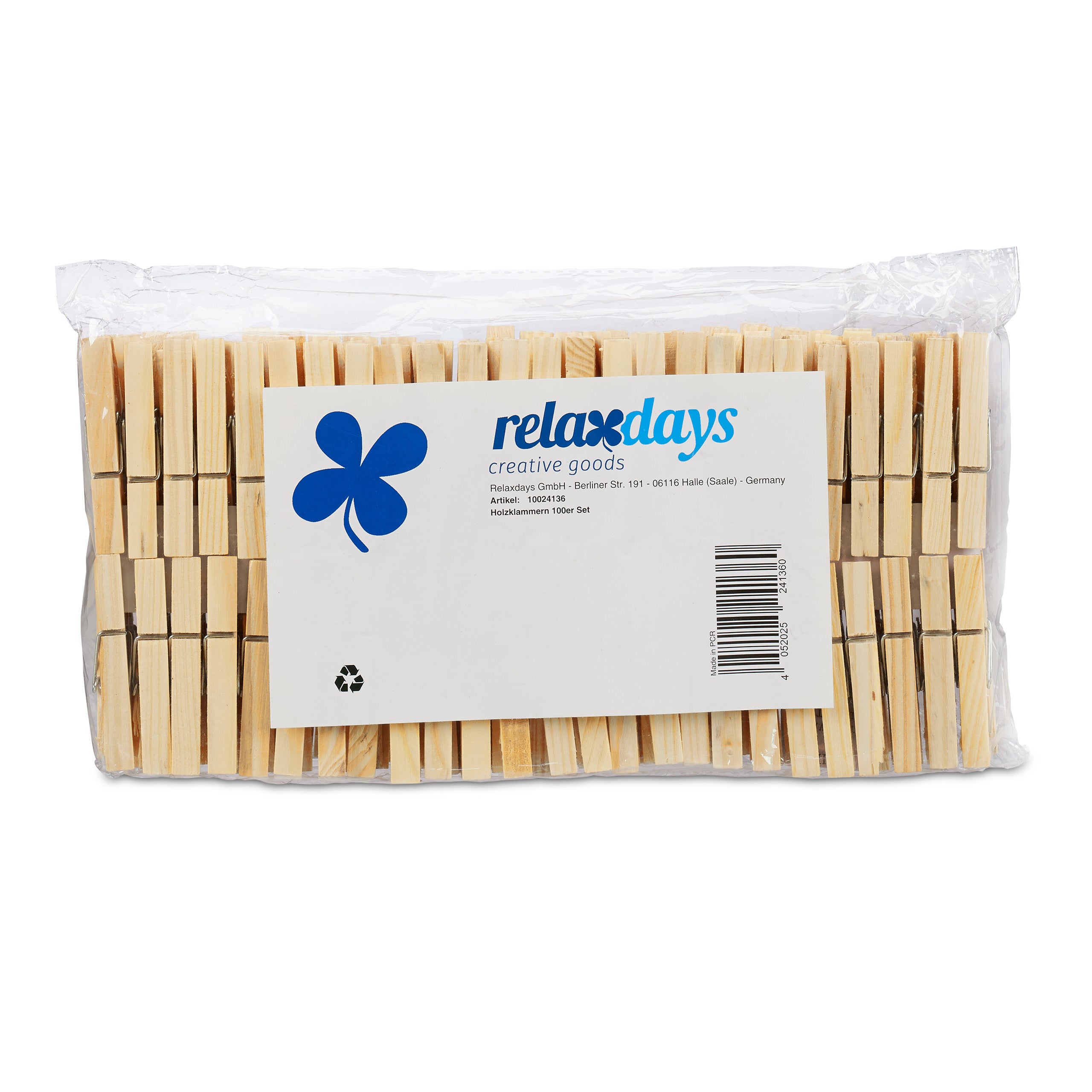 Pinces à linge en bois, lot de 100, épingle à lessive, bricolage, pincettes pour séchage, ressort en métal, Relaxdays - 7