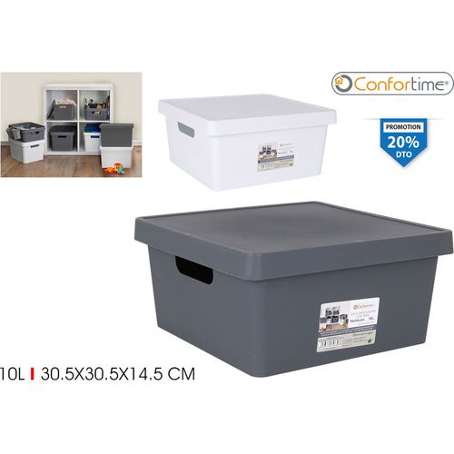 Boîte de rangement avec couvercle Confortime Carré Avec couvercle 10 L - 8