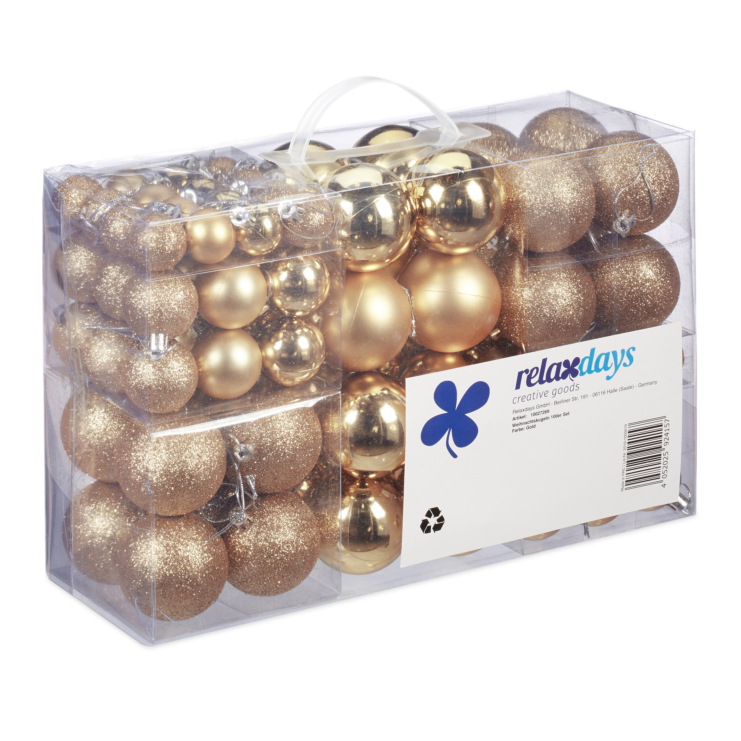 Lot de 100 boules de Noël en plastique, Décorations pour sapin de Noël Lot de 100 boules de Noël en plastique, Décorations pour sapin de Noël