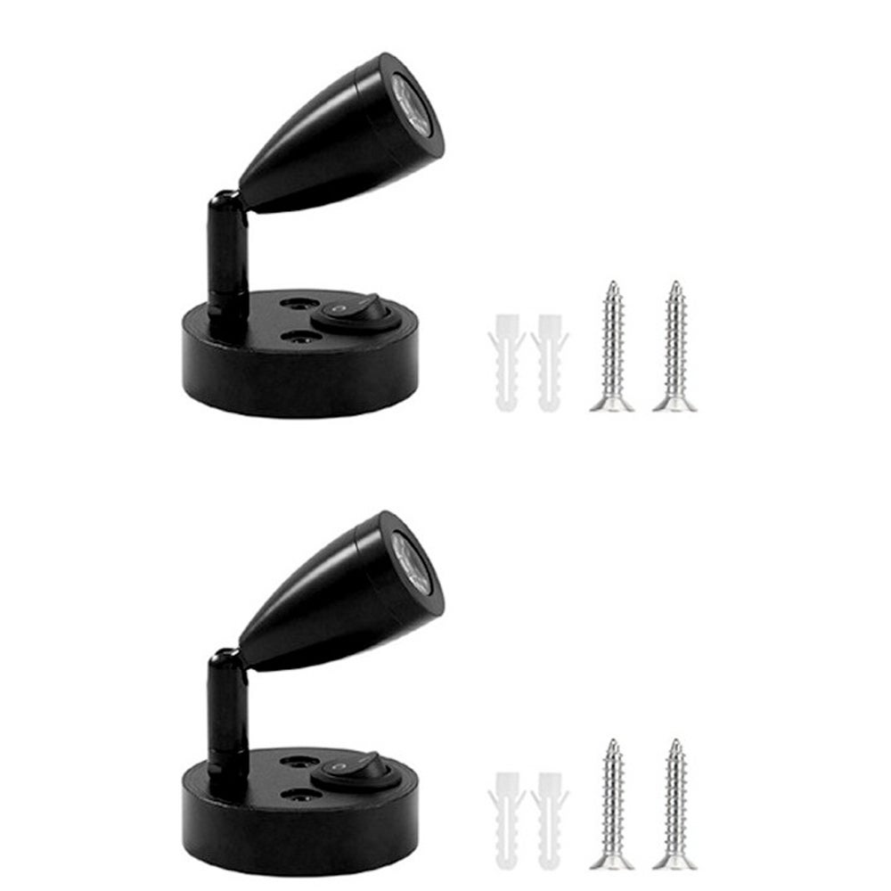 Zestaw 2 lamp LED do czytania 3 W 12 V do kampera, lampki do czytania do przyczepy kempingowej i łodzi, z włącznikiem, światło ciepłobiałe, 3 000 K